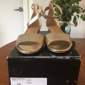 Metallic Gold J.Crew Demi Wedge Sandals